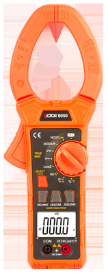 VICTOR Novo medidor de pinças 6050 AC DC 2000A com multimetro digital de temperatura de pinças
