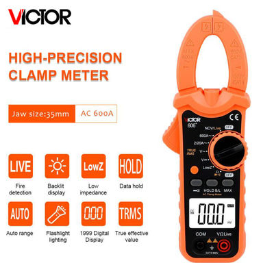 VICTOR Digital Clamp Meter 5999 conta C.C. 600V 600A da C.A. com a lanterna elétrica viva de NCV