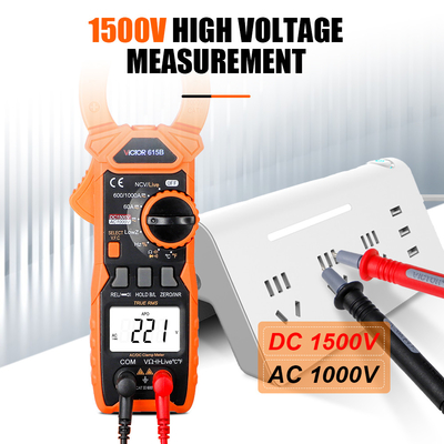 VICTOR 615B DC 1500V 1000A True RMS AC DC Digital Clamp Multimeter com contador de clamp de energia solar NCV ao vivo