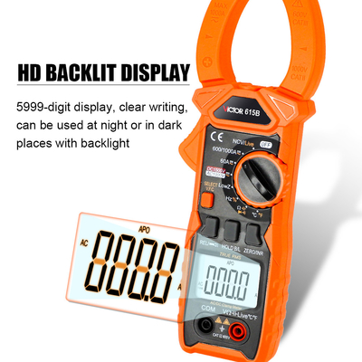 VICTOR 615B DC 1500V 1000A True RMS AC DC Digital Clamp Multimeter com contador de clamp de energia solar NCV ao vivo