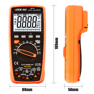 VICTOR 86B 3999 Conta Multiméter Digital de Distância Automática Com Exitância Usb Display LCD Novo Multiméter USB