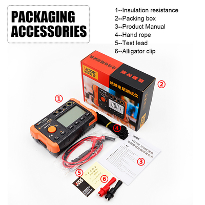 VICTOR VC60B+ Tester Digital de Resistência ao Isolamento Ecrã LCD de alta definição 5000 palavras exibem letra clara