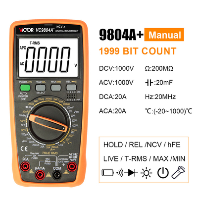 Victor VC9804A+ 9804 Pocket Multimeter True RMS AC DC 1000V 20A multimetro digital