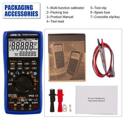 VICTOR 78+ Novo produto Multiméter de processo DCV 1000v ACV VFC Resistência Continuidade Multiméter digital