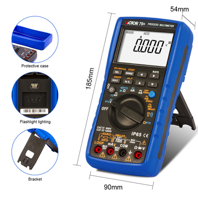 VICTOR 79+ Processo Multiméter resistência 400 ohm termoparo freqüência 100hz loop 24V Multiméter digital