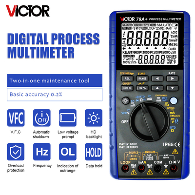 VICTOR 79A+ Profissional Calibrador de Processos Multifuntcionais Multiméter de Processos Digital
