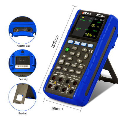 VICTOR 26 Calibrador de processo multifunção Gerador de sinal com precisão de 0,01% 5 dígitos Display 24V circuito de loop IP65